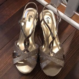 Gold Fioni Wedge Sandal Wedge High Heels